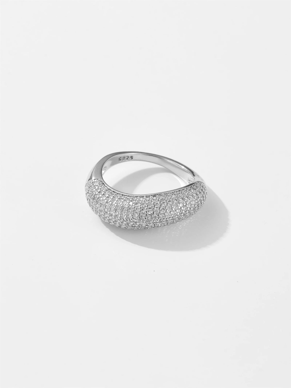 DPLAOPA 100% 925 Sterling Silver Geometric Full Zircon Pave Women's Ring Luxury Crystal Fine Jewelry Rock Punk Wedding Gift