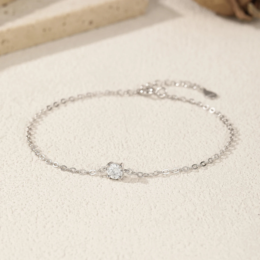 MODIAN D Color Moissanite Bracelet 925 Sterling Silver Classic Minimalist Daily Link Chain Bracelet For Women Fine Jewelry