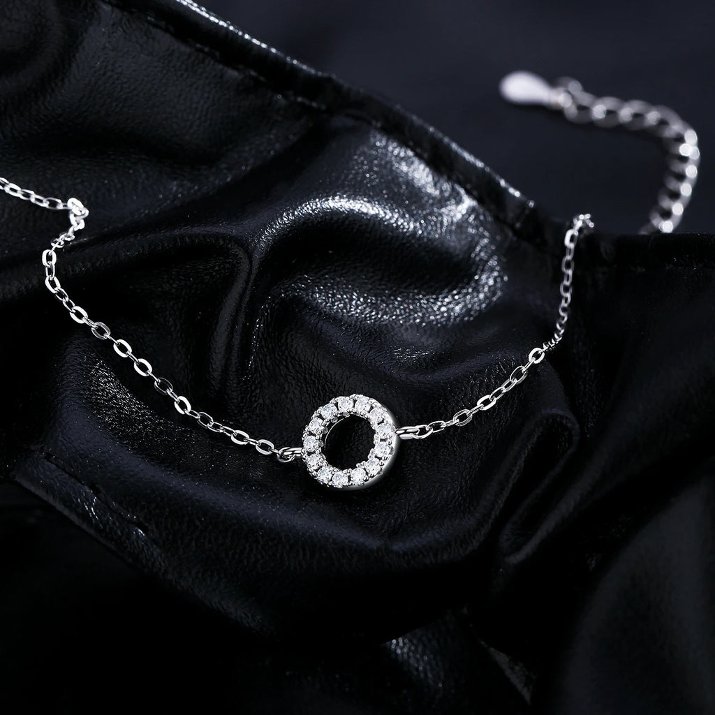 MODIAN D Color Moissanite Bracelet 925 Sterling Silver Fashion Hollow Out Round Link Chain Bracelet For Women Fine Jewelry Gifts