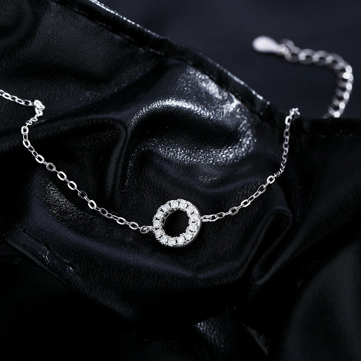 MODIAN D Color Moissanite Bracelet 925 Sterling Silver Fashion Hollow Out Round Link Chain Bracelet For Women Fine Jewelry Gifts