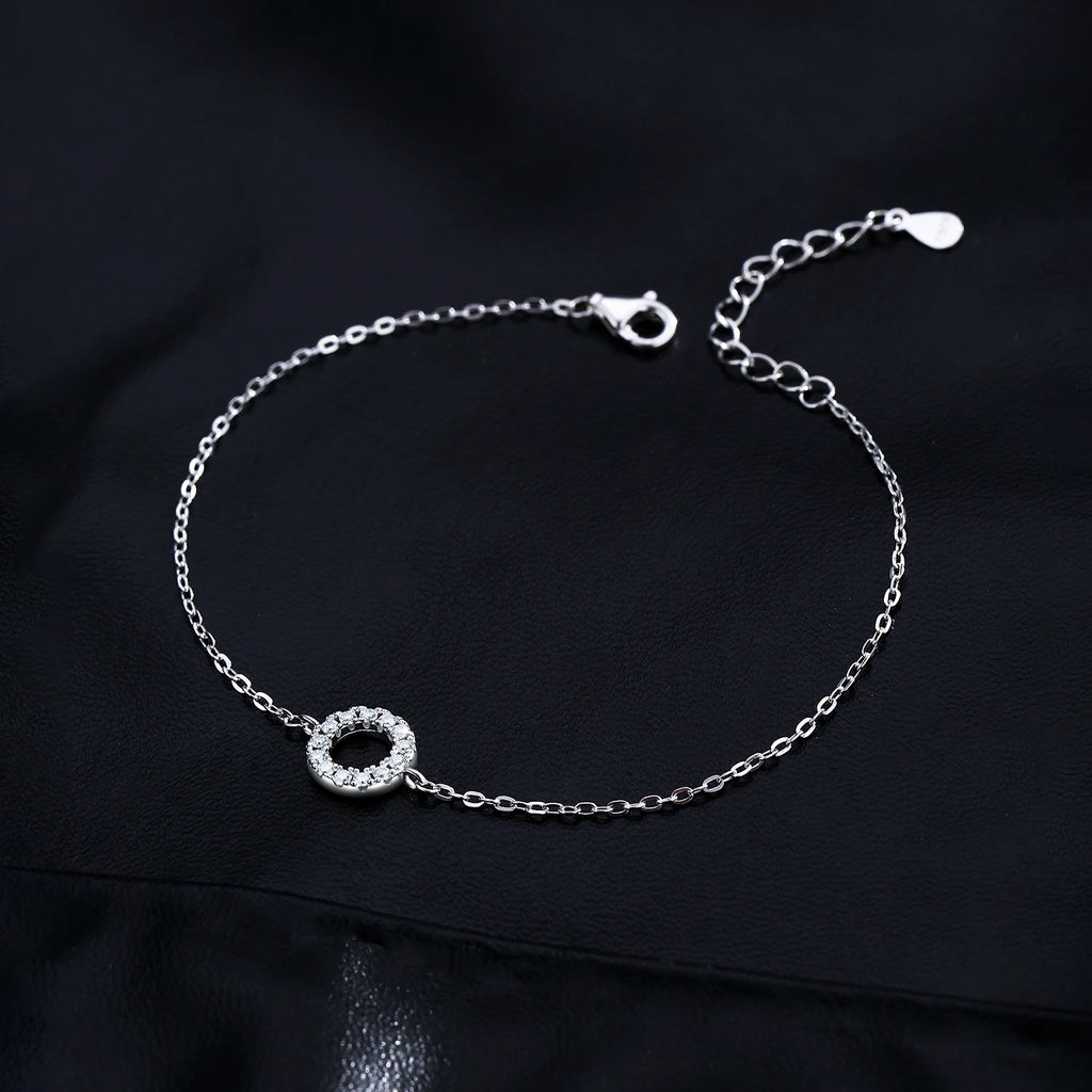 MODIAN D Color Moissanite Bracelet 925 Sterling Silver Fashion Hollow Out Round Link Chain Bracelet For Women Fine Jewelry Gifts