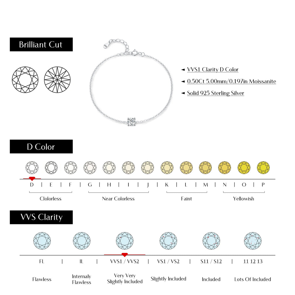 MODIAN D Color Moissanite Bracelet 925 Sterling Silver Classic Minimalist Daily Link Chain Bracelet For Women Fine Jewelry